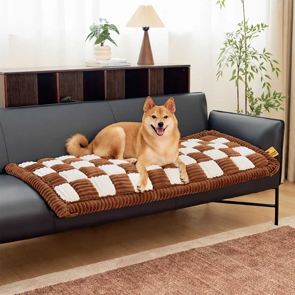 Tapis pour chien en plaid doux et antidérapant pour extension de siège auto - Image 8
