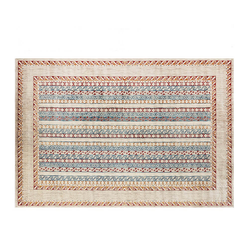 Tapis vintage bleu et crème adapté aux animaux de compagnie - Une élégance intemporelle pour votre maison - Image 5