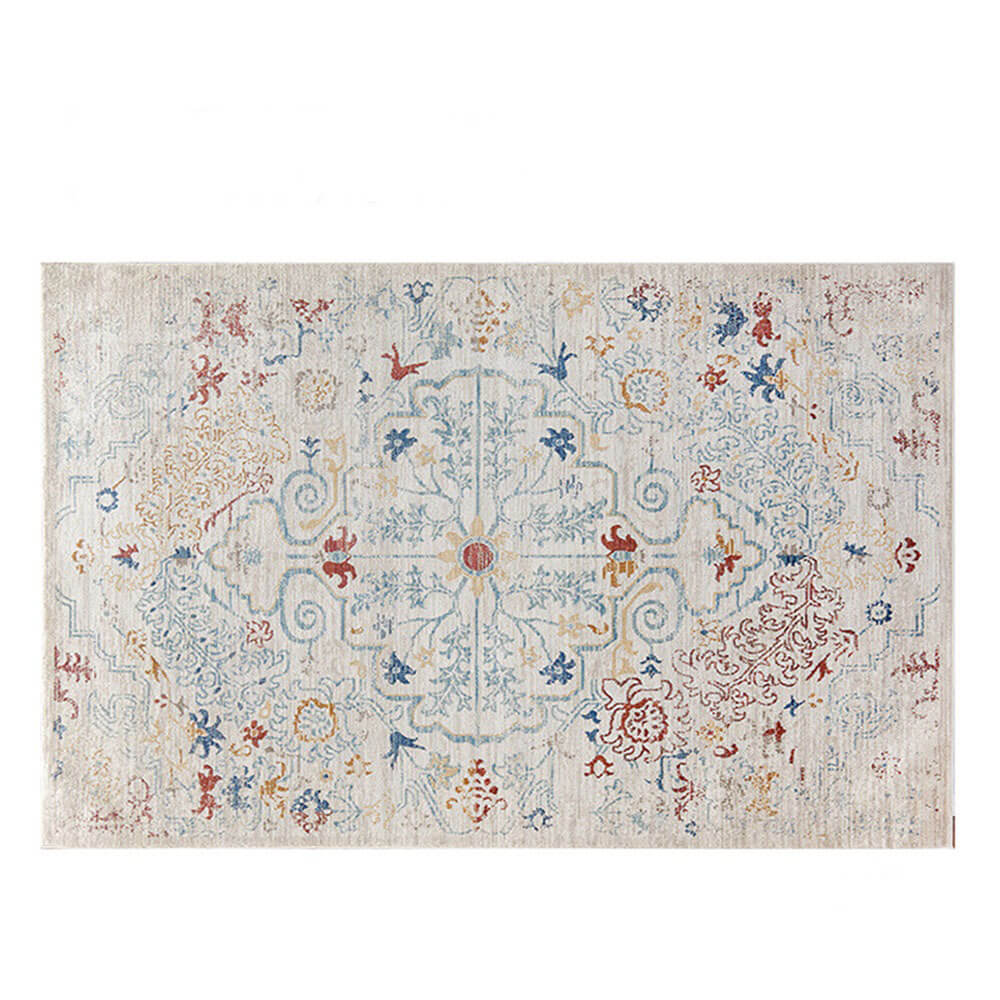Tapis vintage bleu et crème adapté aux animaux de compagnie - Une élégance intemporelle pour votre maison - Image 8
