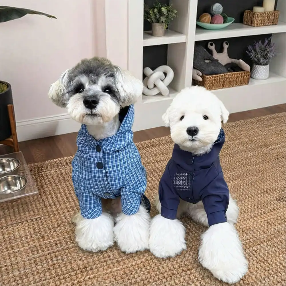 Veste de chien réversible à deux faces élégante, coupe-vent, pour l'extérieur. - Image 4
