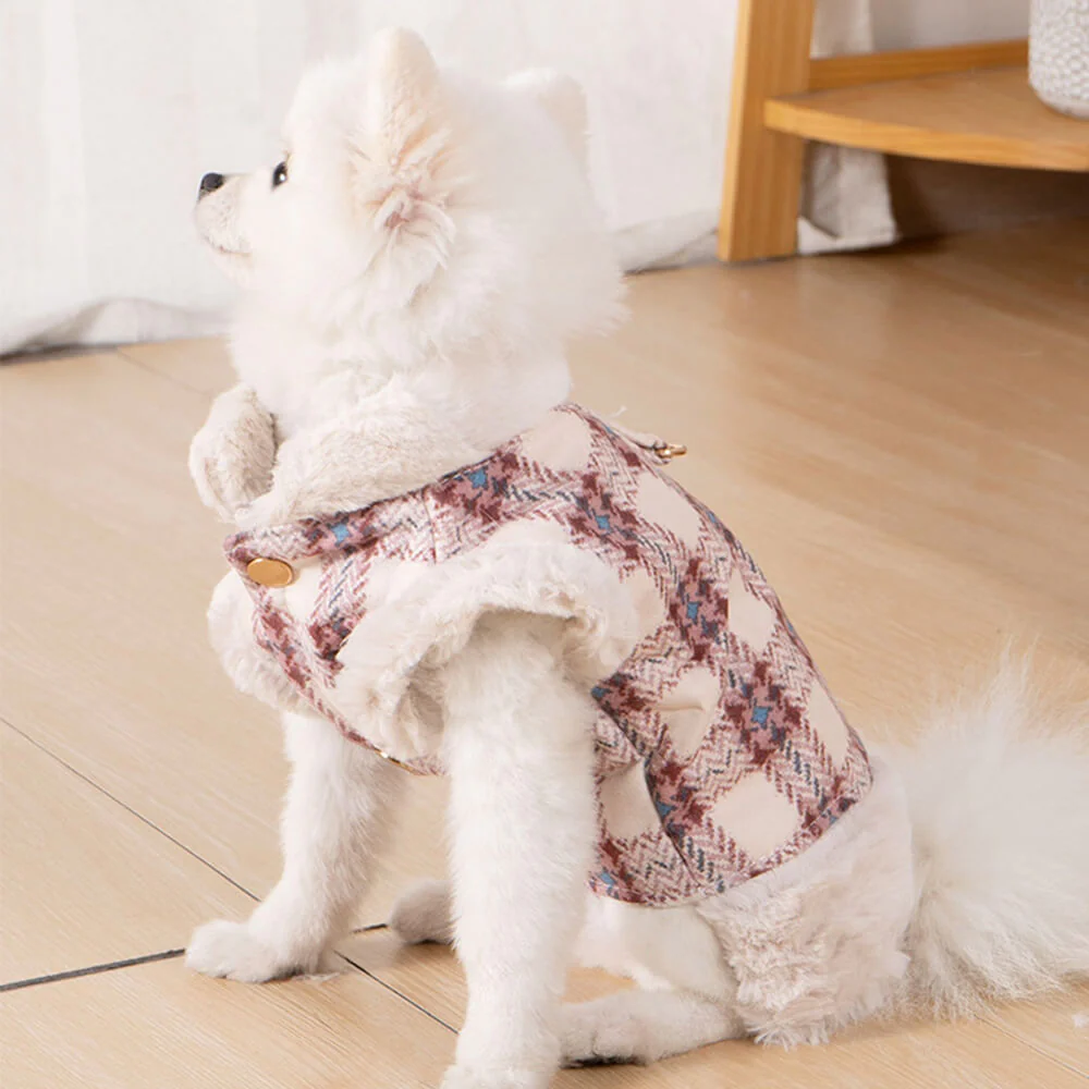 Veste polaire à carreaux pour chien - Une veste d'hiver chaude et élégante - Image 10