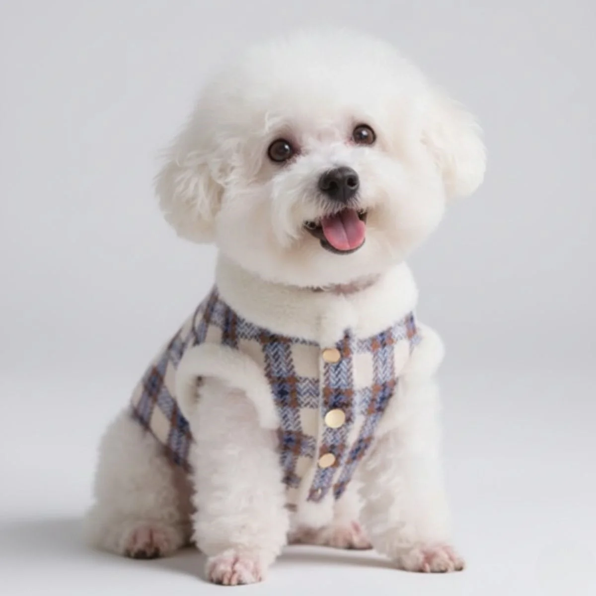 Veste polaire à carreaux pour chien - Une veste d'hiver chaude et élégante - Image 12