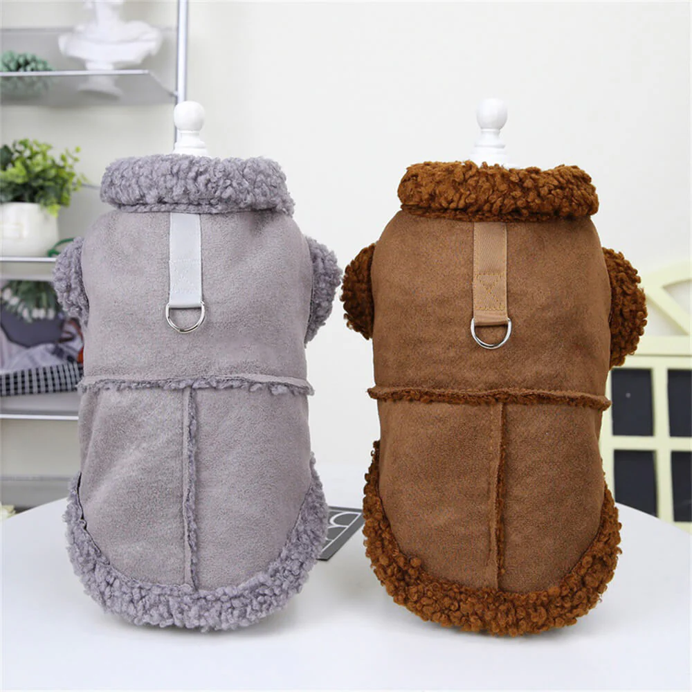 Veste pour chien en peau de mouton chaude et élégante pour l'hiver - Image 5