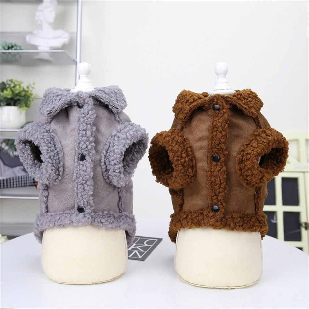 Veste pour chien en peau de mouton chaude et élégante pour l'hiver - Image 6