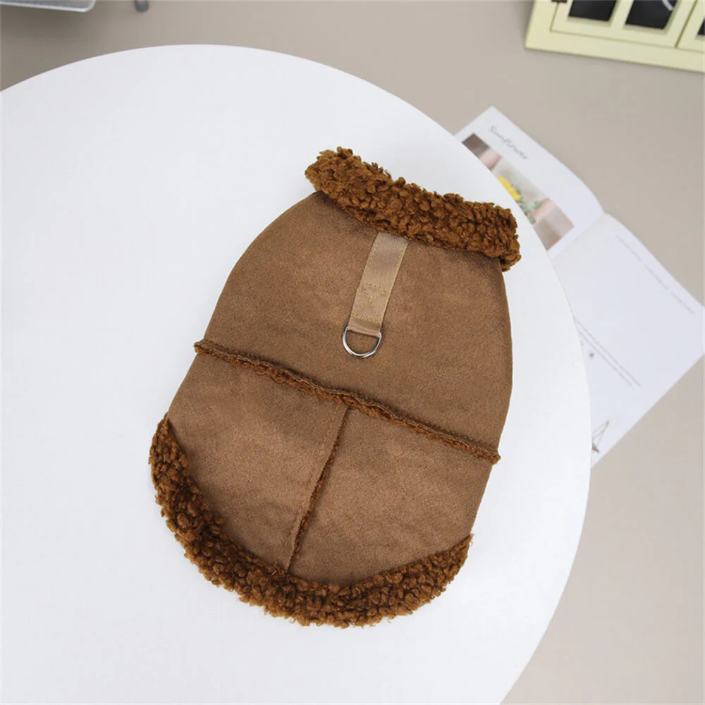 Veste pour chien en peau de mouton chaude et élégante pour l'hiver - Image 9